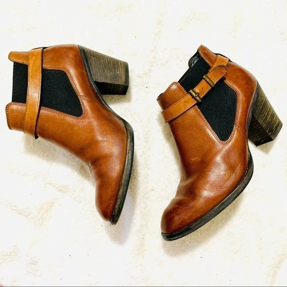 PAUL GREEN Orson Brown Leather Ankle Boots sz 7.5